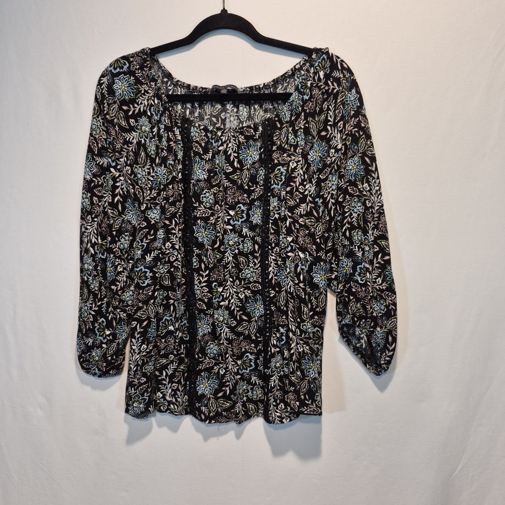 Adrienne Vittadini  Womens 2X Top Boho Cottagecore Peasant Whimsigoth Romantic